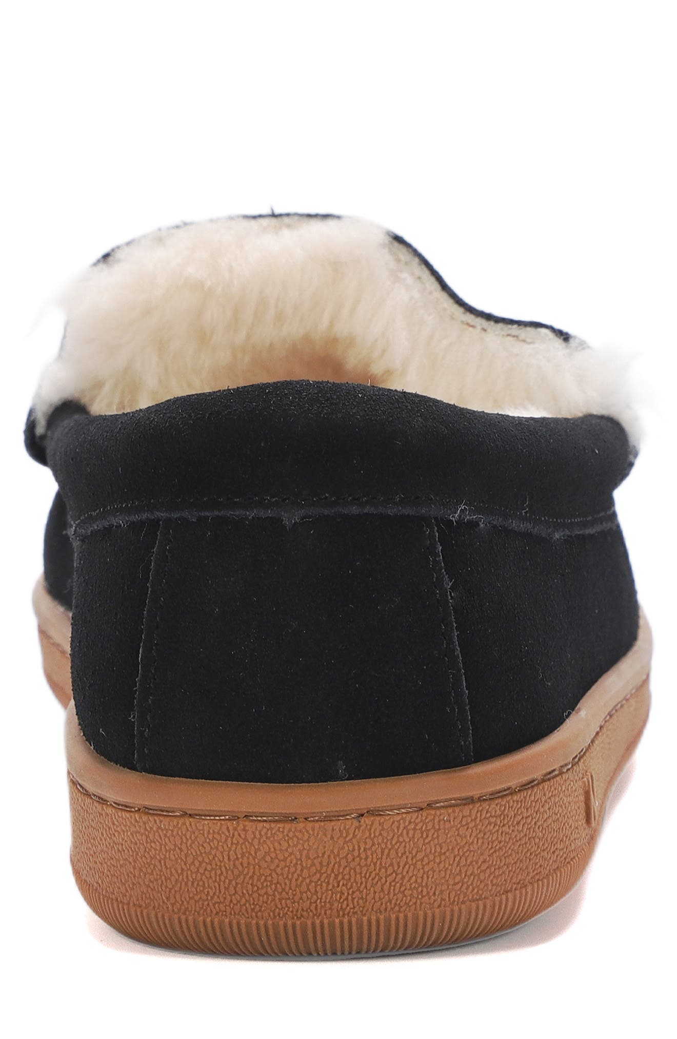 Mykos Harrison Faux Shearling Lined Moc Slipper, Alternate, color, Black/ Brown