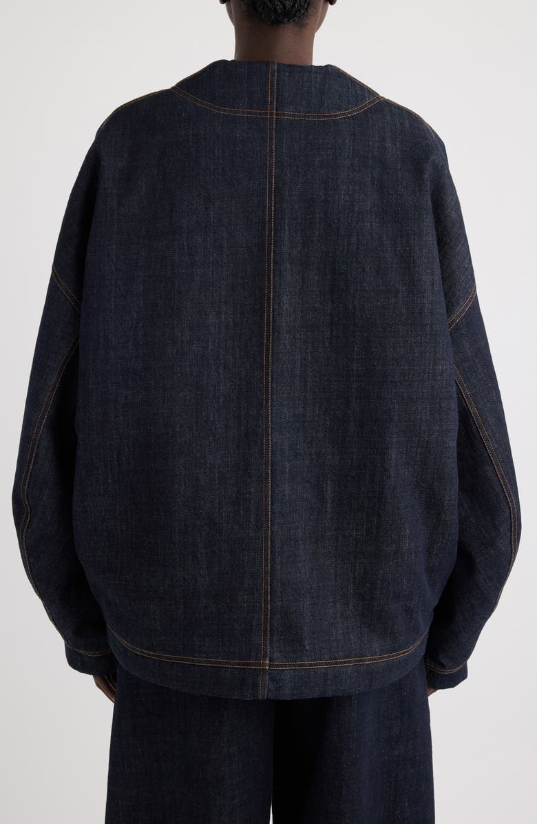 Jacquemus Le Cardigan de-Nîmes Oversize Denim Cardigan, Alternate, color, Dark Navy