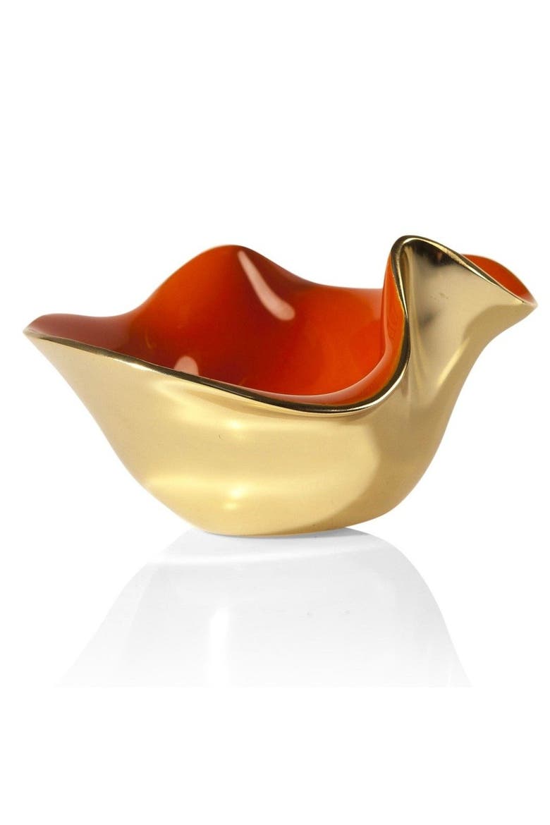 Ruffled Small Bowl, Main, color, Orange/Gold