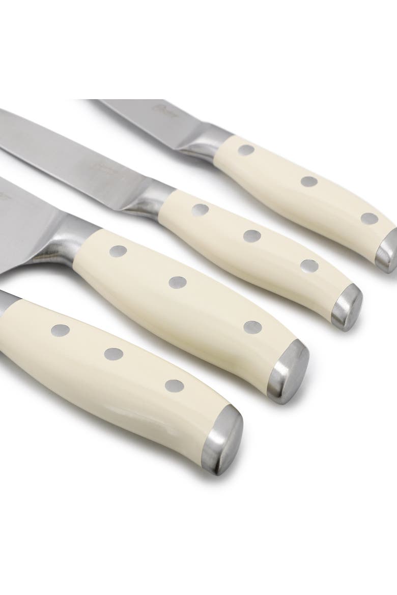 6 Piece Cutlery Set and Storage Block in Off-White, Alternate, color, White