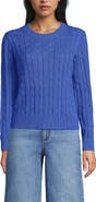 Lands' End Cotton Cable Drifter Crewneck Sweater
