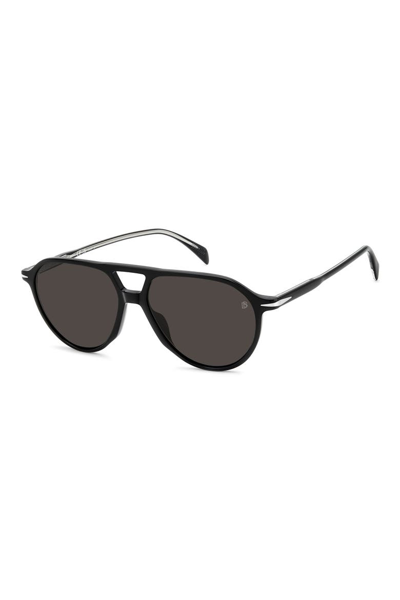 DB 1218/S 56mm Polarized Pilot Sunglasses, Alternate, color, BLACK/ GREY PZ