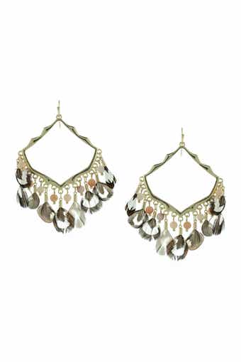 Feather Drop Earrings