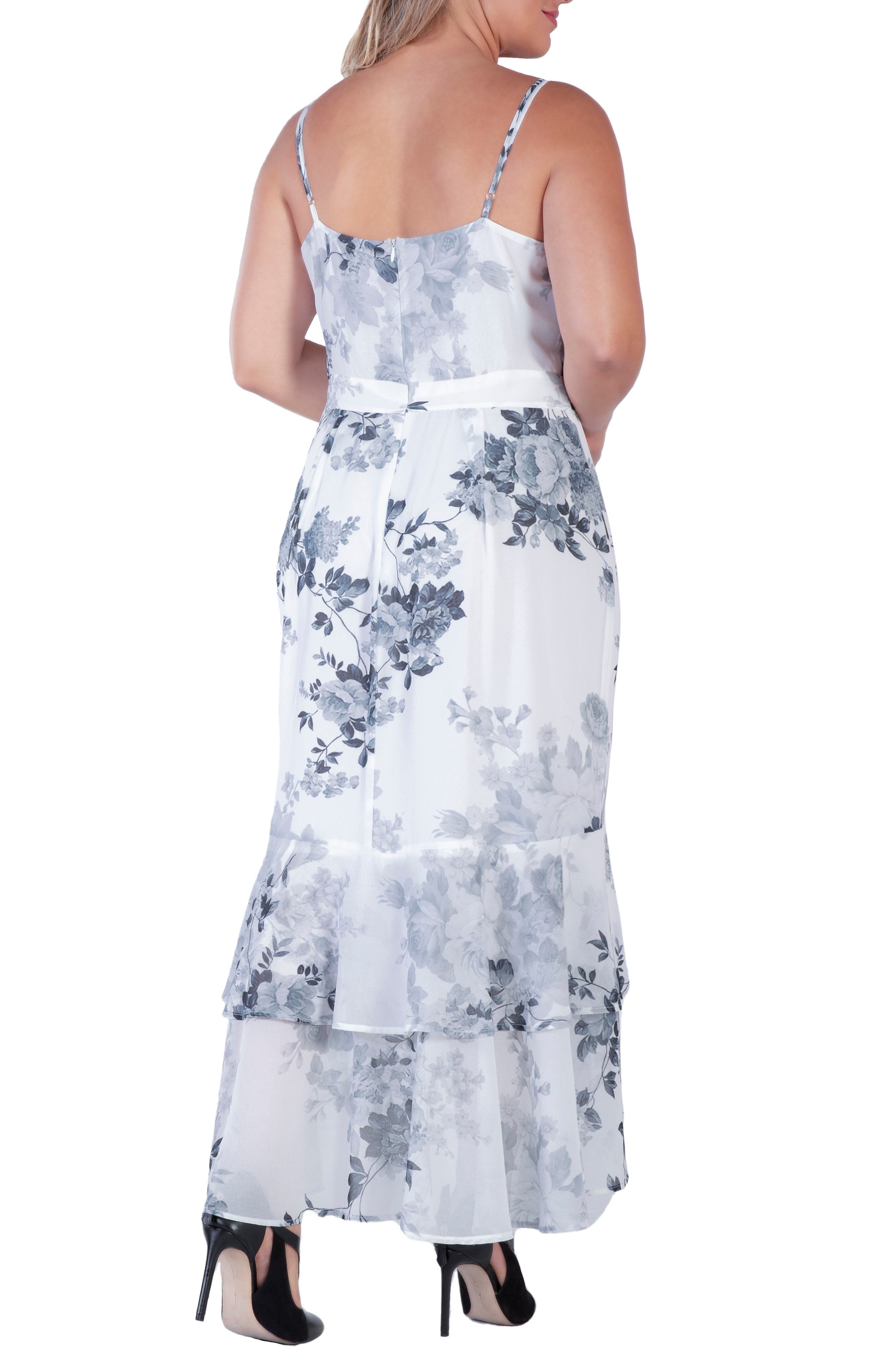 Floral Tiered Ruffle Chiffon Maxi Dress - image 2