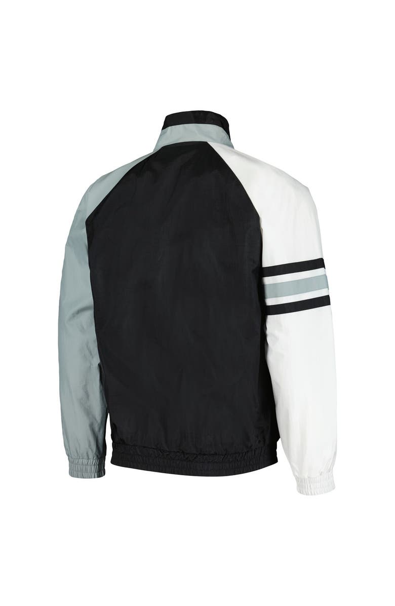 STARTER Men's Starter Black/White Chicago White Sox Elite Raglan Half-Zip Jacket, Alternate, color, Black