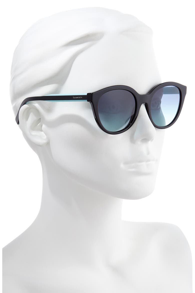 52mm Gradient Cat Eye Sunglasses, Alternate, color, BLACK/ AZURE GRADIENT BLUE