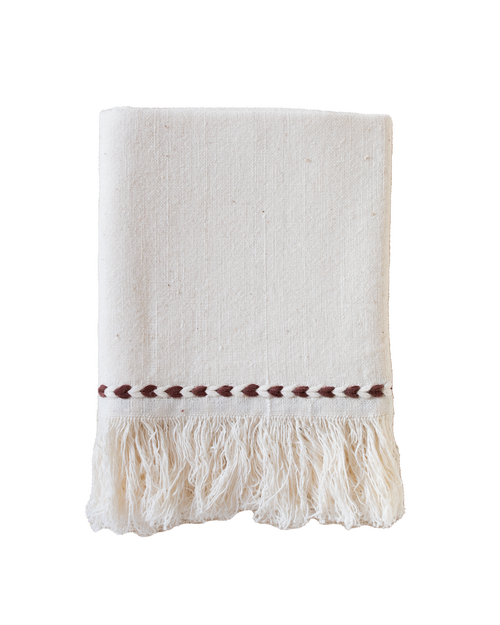 Kd Weave Braid Detail Napkin In White