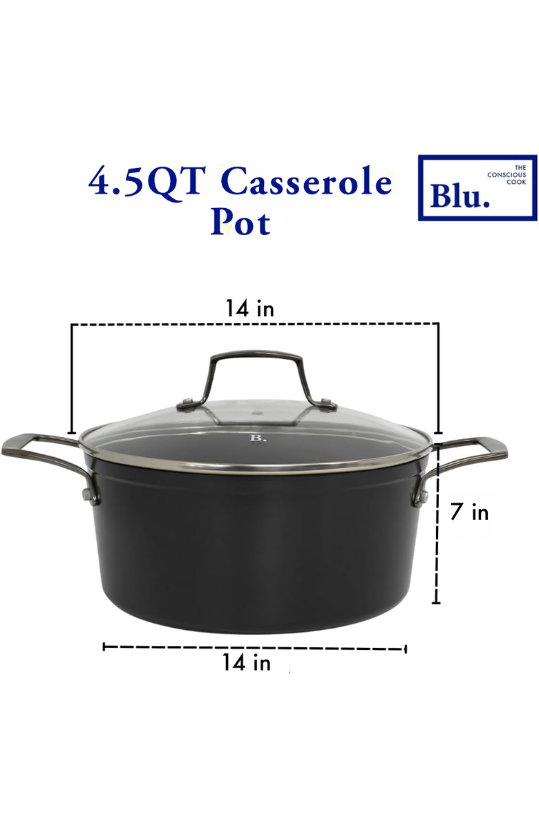 Blu. 4.5QT Casserole Pot with Lid, Alternate, color, Black