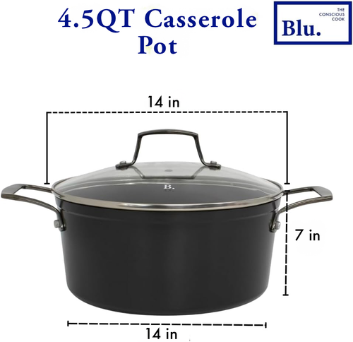 Blu . 4.5qt Casserole Pot With Lid In Black
