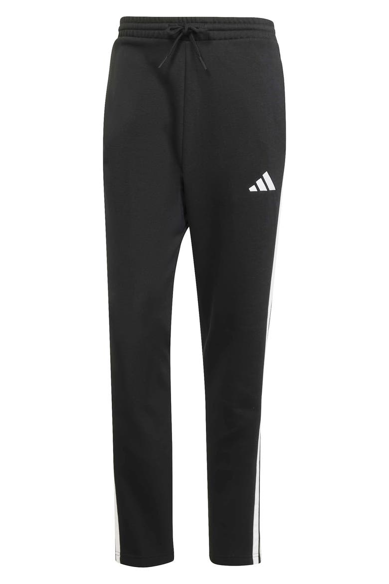 Essentials 3-Stripes Fleece Sweatpants, Alternate, color, BLACK/WHIT