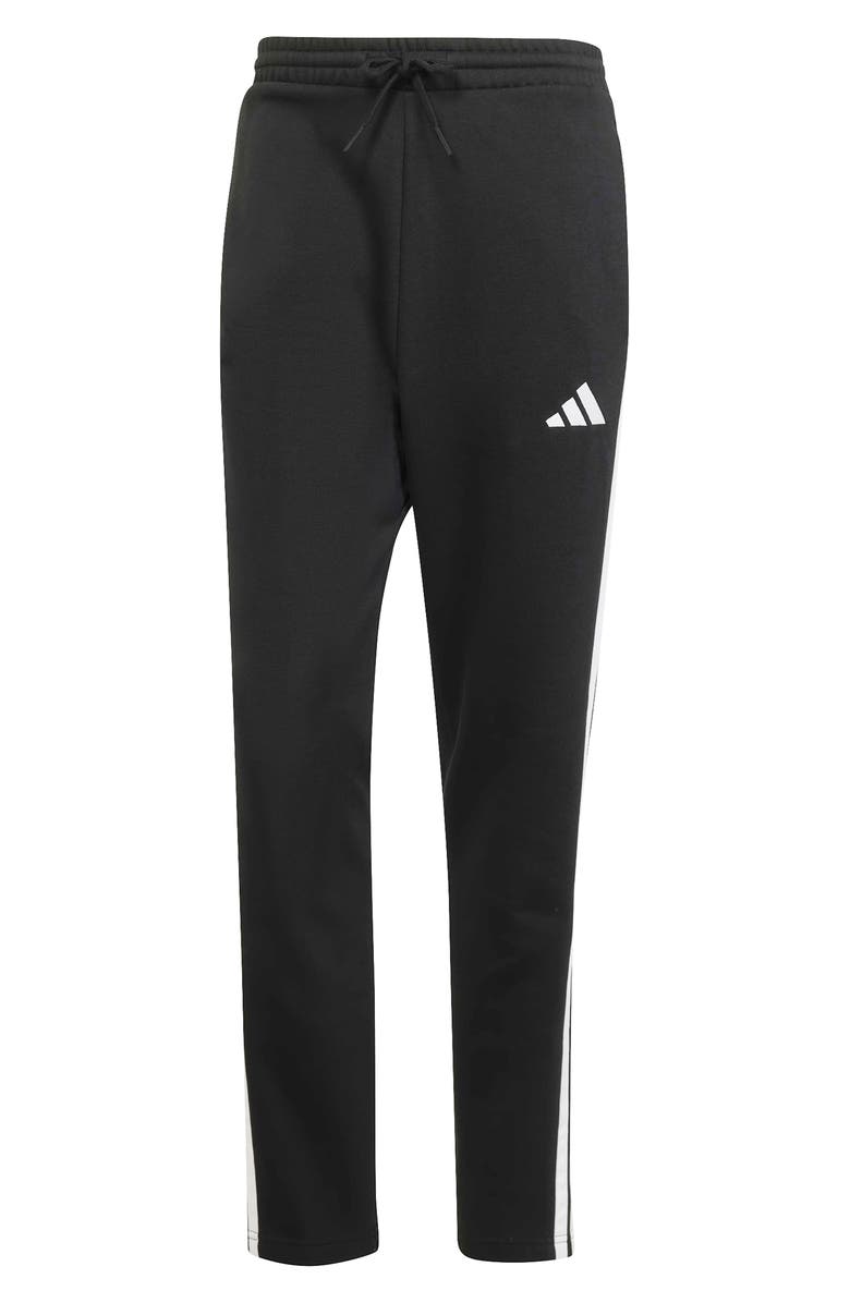 adidas Essentials 3-Stripes Fleece Sweatpants, Alternate, color, Black/ White