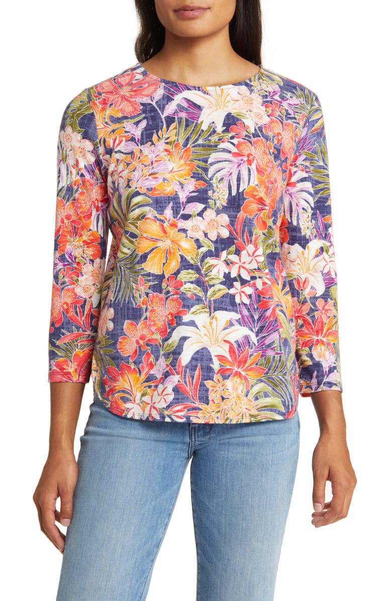 Tommy Bahama Ashby Isles Hidden Bliss Floral Cotton Top, Main, color, 