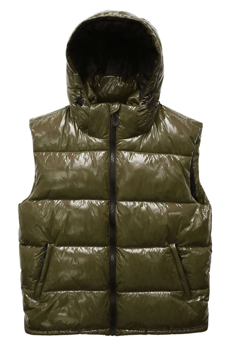 Ledger Hooded Puffer Vest, Alternate, color, OLIVE