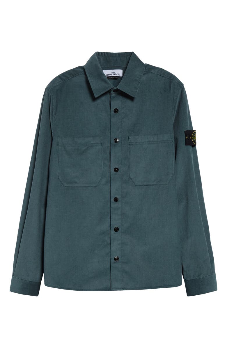 Stone Island Compass Logo Patch Corduroy Overshirt, Alternate, color, 