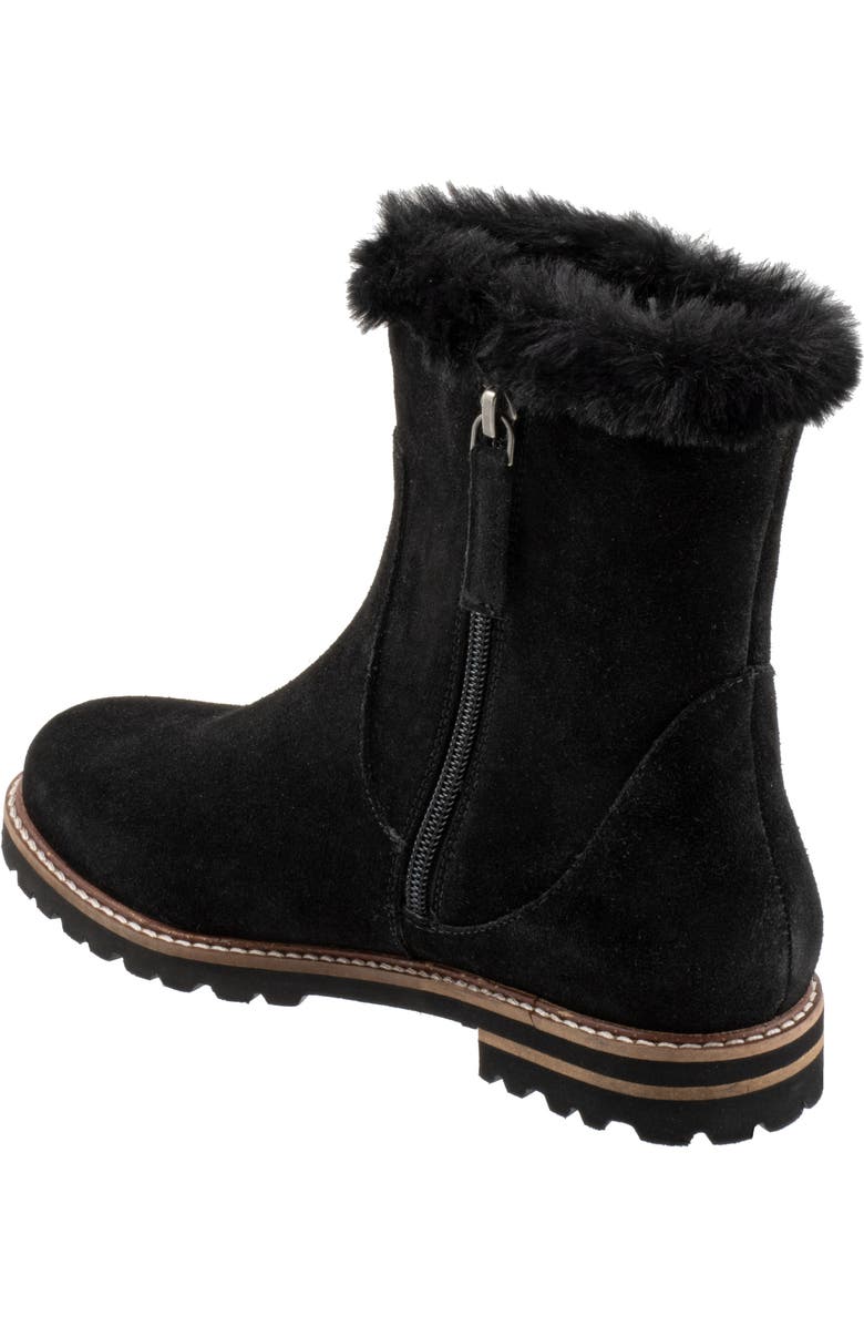 Trotters Forever Faux Shearling Trim Boot, Alternate, color, Black Suede