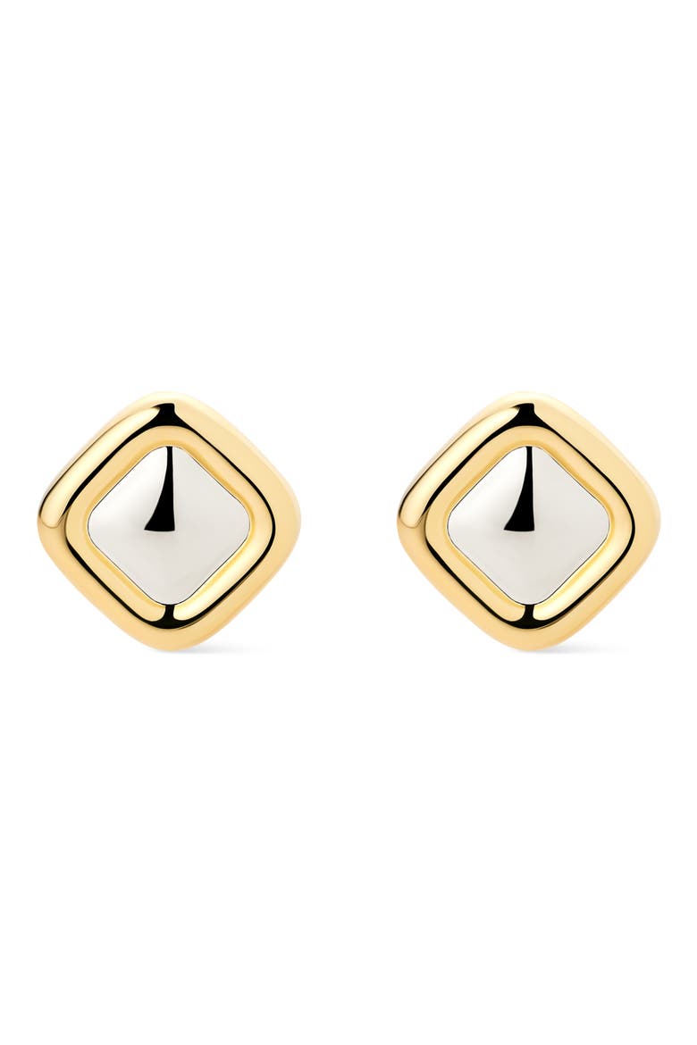 Clara Two-Tone Stud Earrings, Main, color, GOLD / SILVER