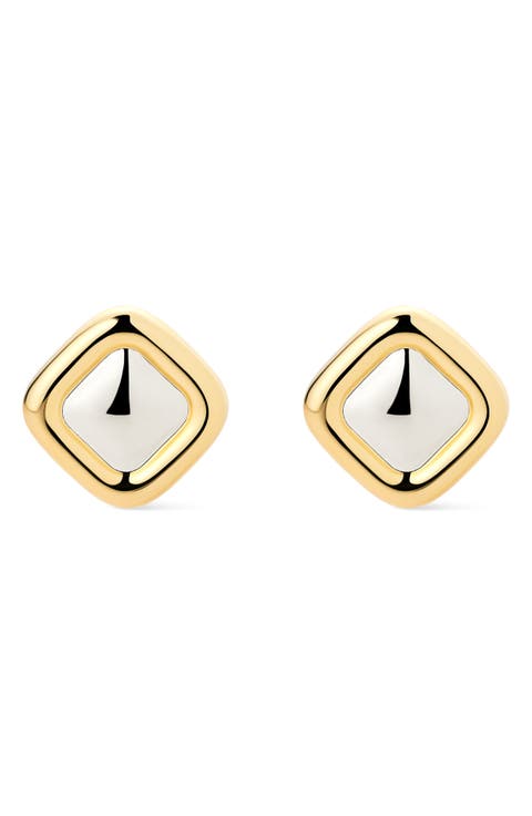 Clara Two-Tone Stud Earrings