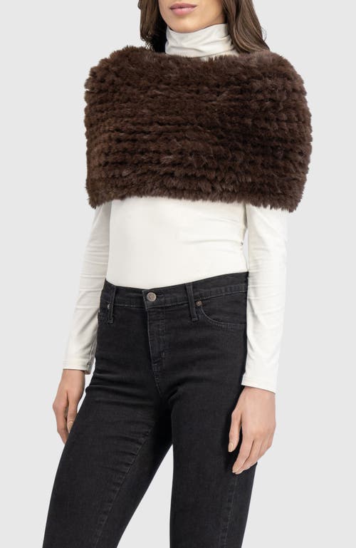Lyla Grant Fur-free Rex Rabbit (faux Fur) Knit Cowl In Brown