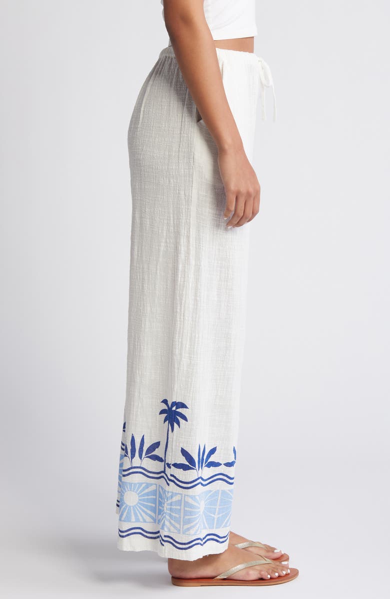 Rip Curl Santorini Border Print Palazzo Pants, Alternate, color, 