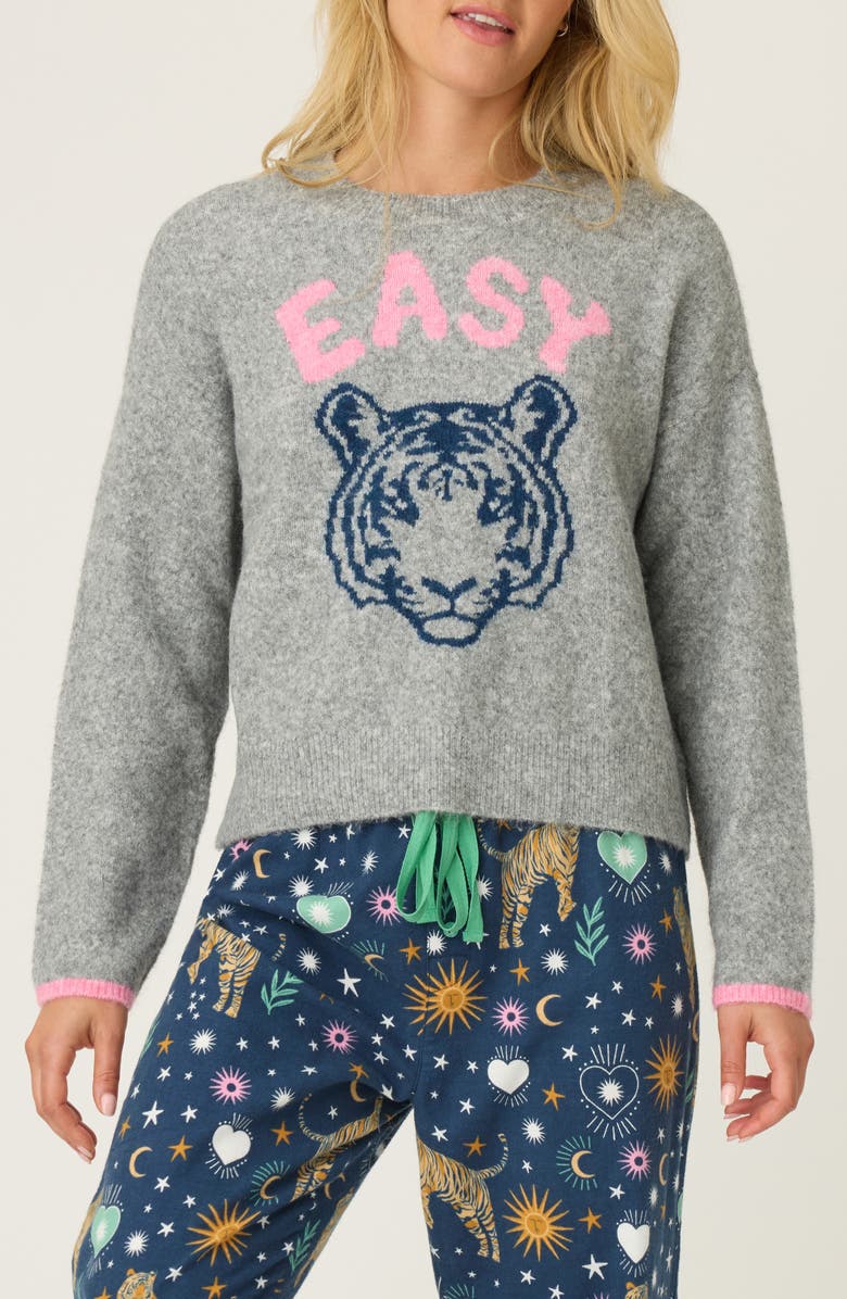 PJ Salvage Oversize Lounge Sweater, Main, color, Heather Grey