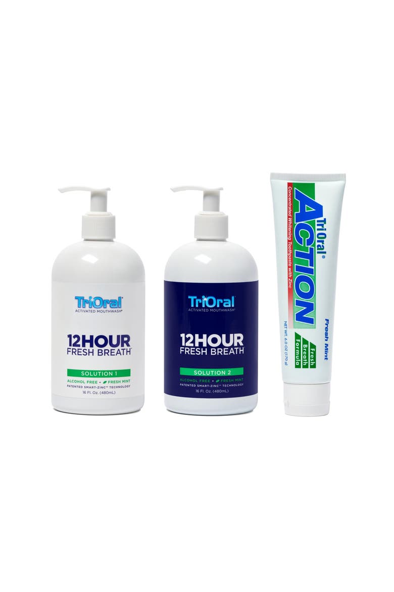 12-Hour Fresh Breath Dual Activated Mouthwash System with Toothpaste Mint, Main, color, Fresh Mint