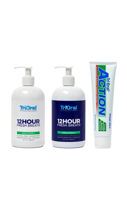 12-Hour Fresh Breath Dual Activated Mouthwash System with Toothpaste Mint