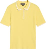 G/FORE Cotton Blend Rib Knit Polo