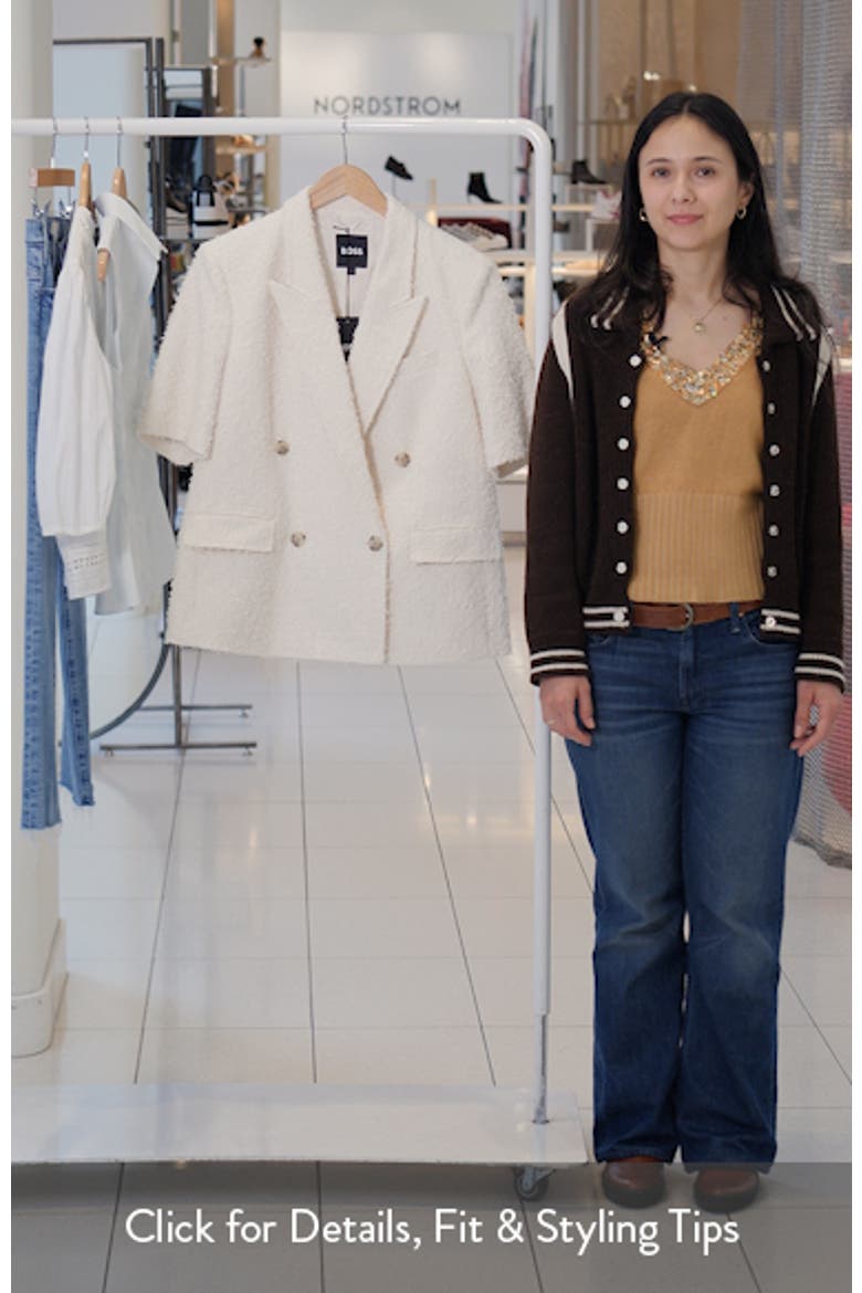 Jaleto Double Breasted Short Sleeve Tweed Blazer video