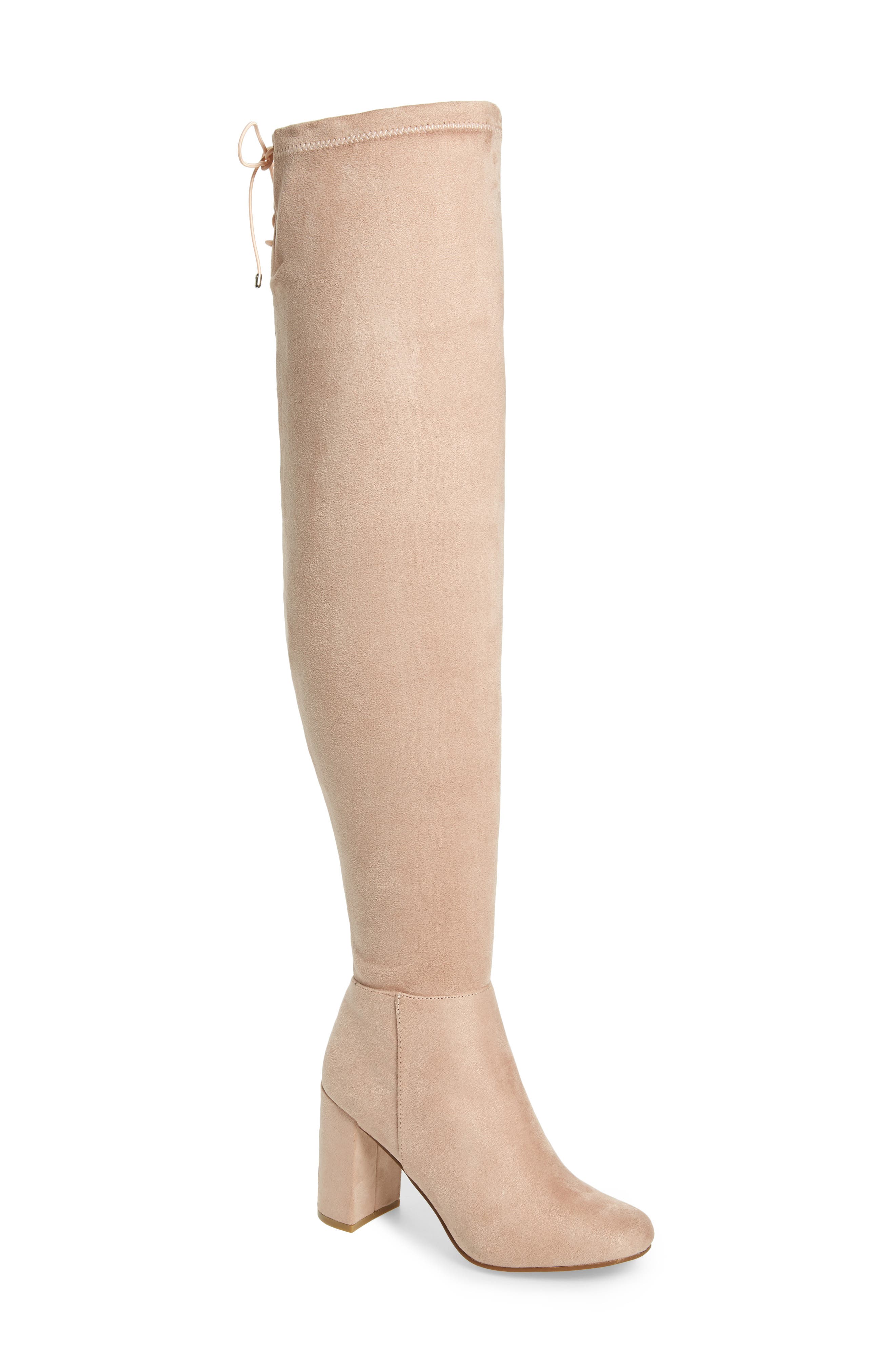 Krush Over the Knee Boot, Main, color, PINK SUEDE