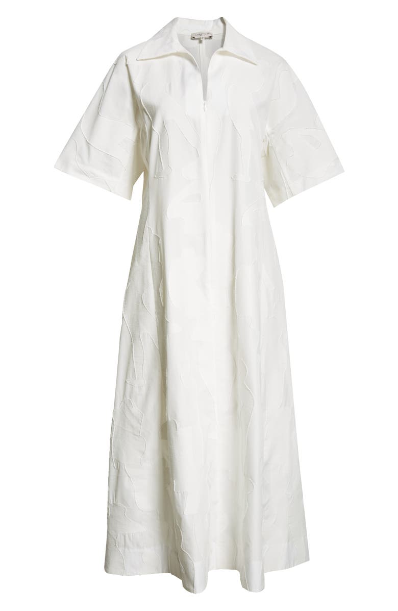 Lafayette 148 New York Gestures Cotton Blend Jacquard A-Line Dress, Alternate, color, 