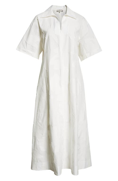 Lafayette 148 New York Gestures Cotton Blend Jacquard A-line Dress In White