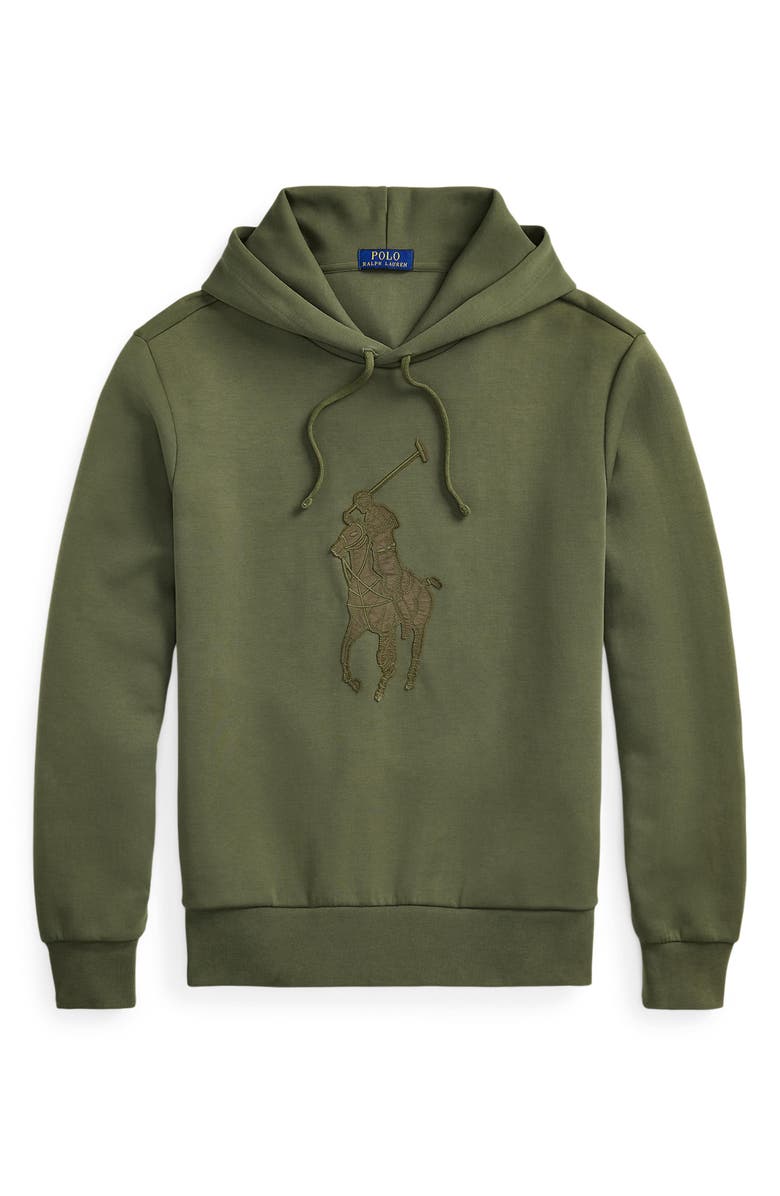 Polo Ralph Lauren Double Knit Cotton Blend Pullover Hoodie, Alternate, color, Thermal Green