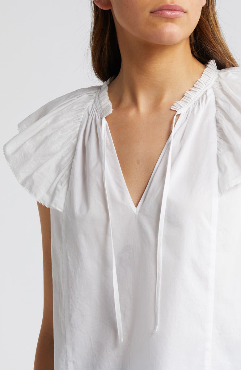 Rails Karysa Ruffle Sleeve Cotton Top, Alternate, color, White