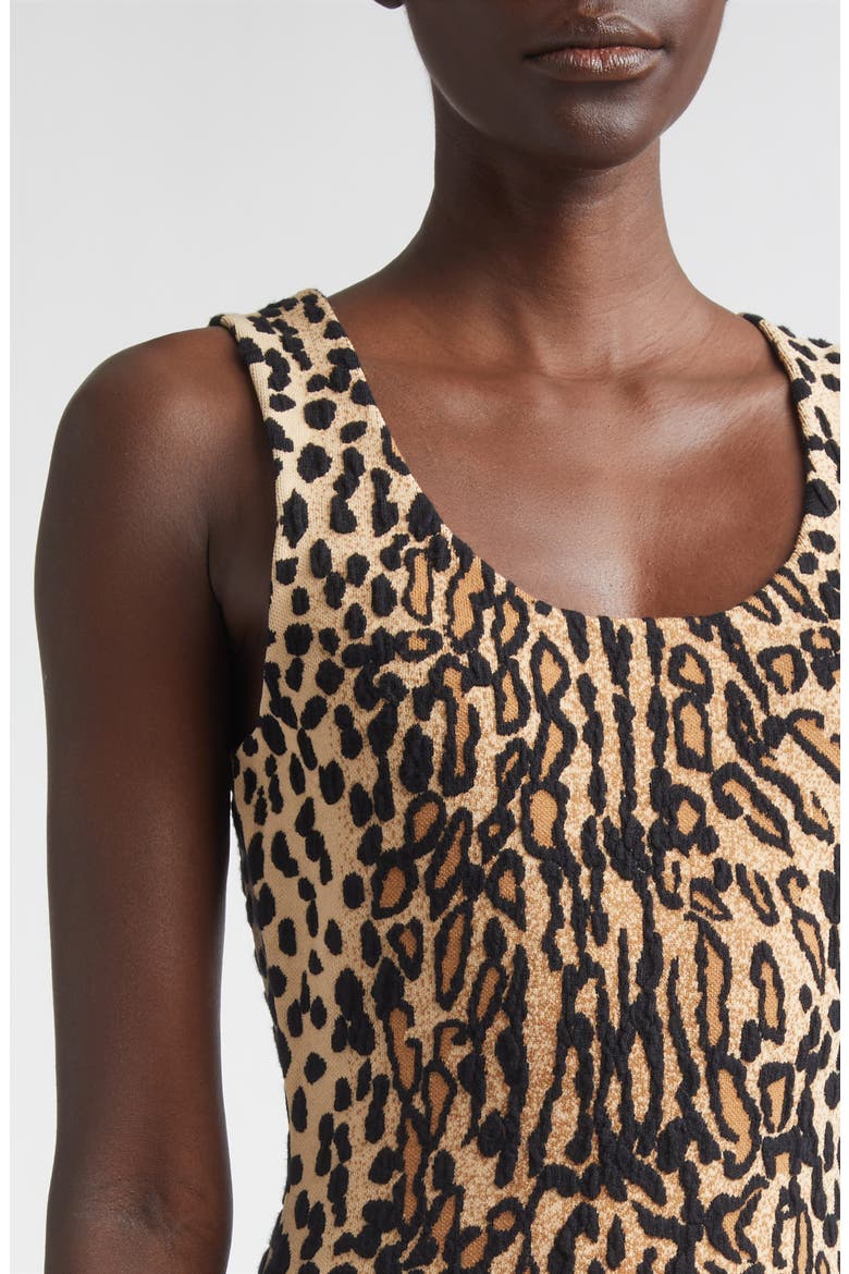 Leopard Jacquard Knit Dress, Alternate, color, CAMEL LEOPARD MULTI