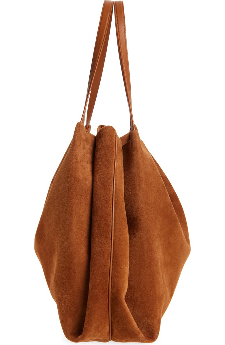 FERRAGAMO Large Lily Suede Tote, Alternate, color, Natural Resort