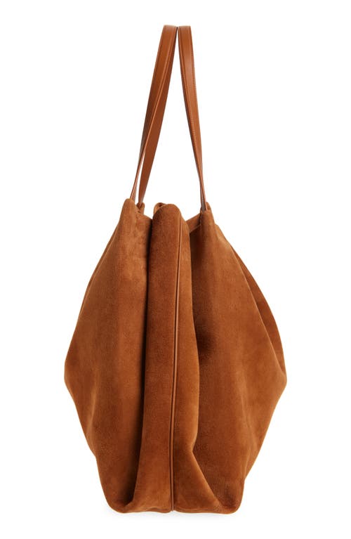 Ferragamo Large Lily Suede Tote In Brown