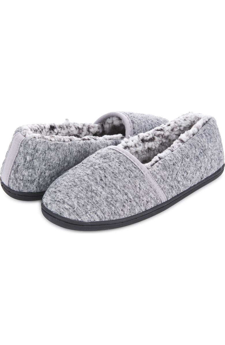 FLOOPI Chloe Quilt Fleece Slipper, Alternate, color, Black