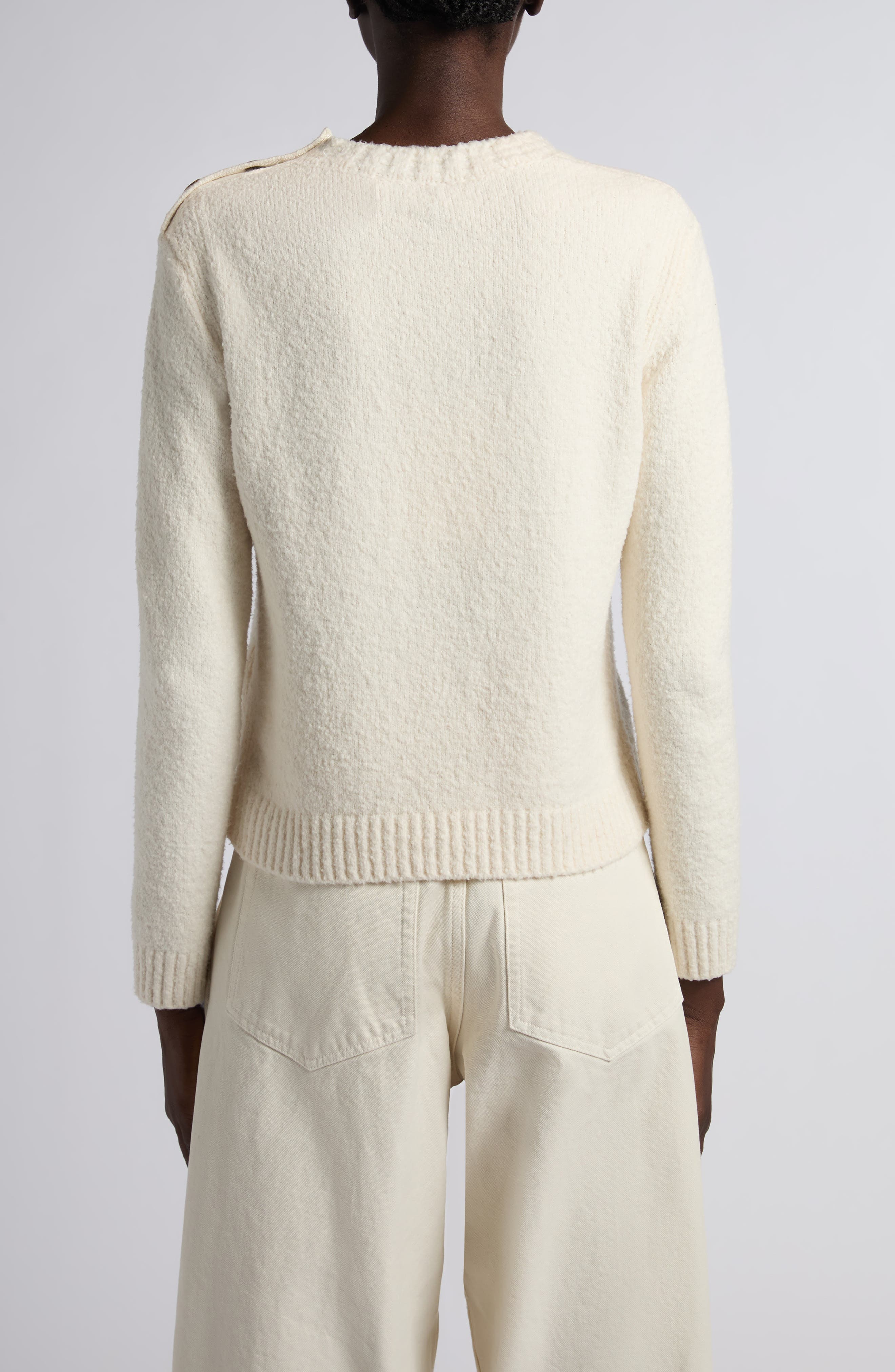 Embroidered Logo Crop Crewneck Sweater - image 2