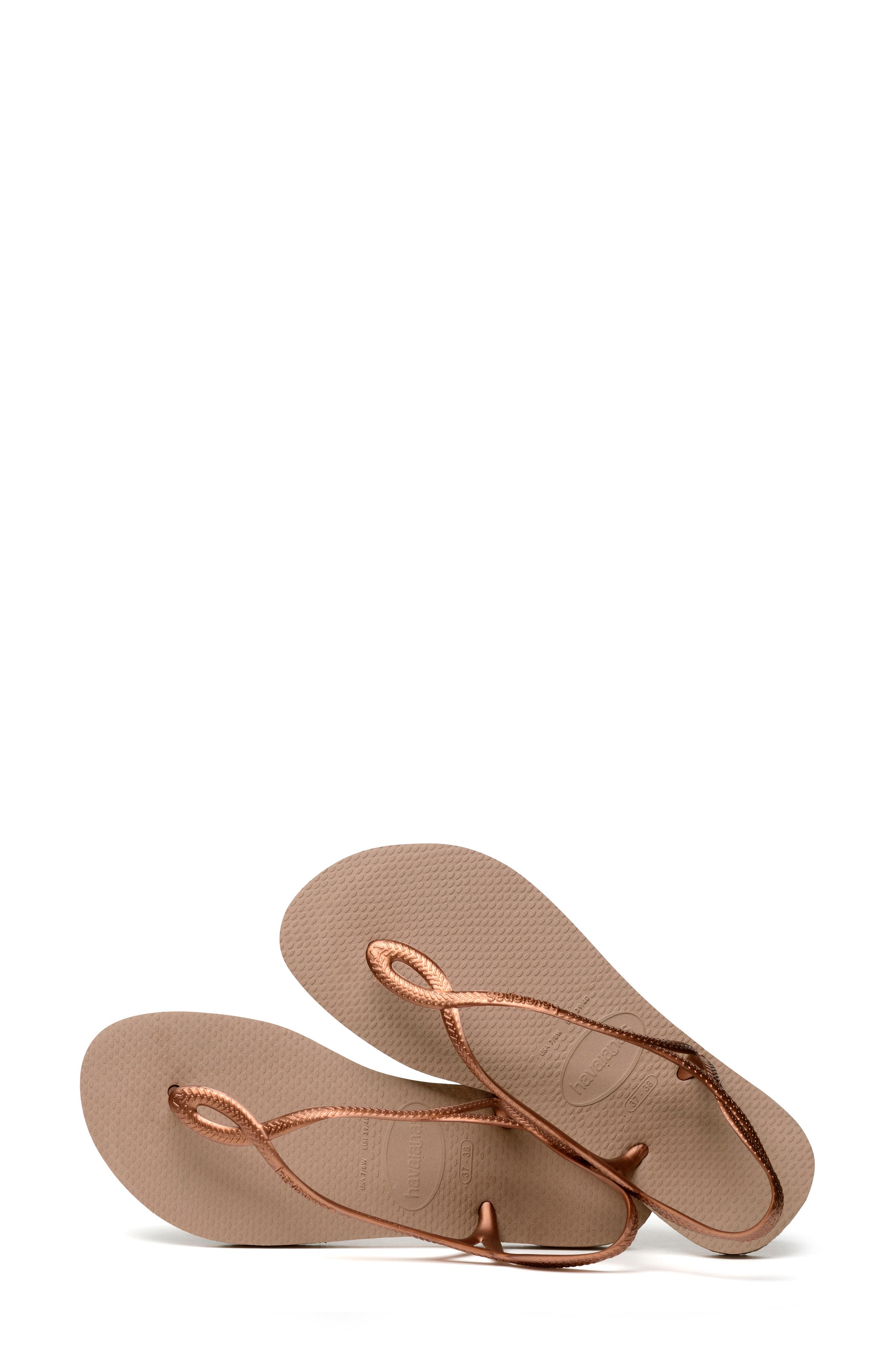 'Luna' Sandal, Alternate, color, ROSE GOLD/ROSE GOLD