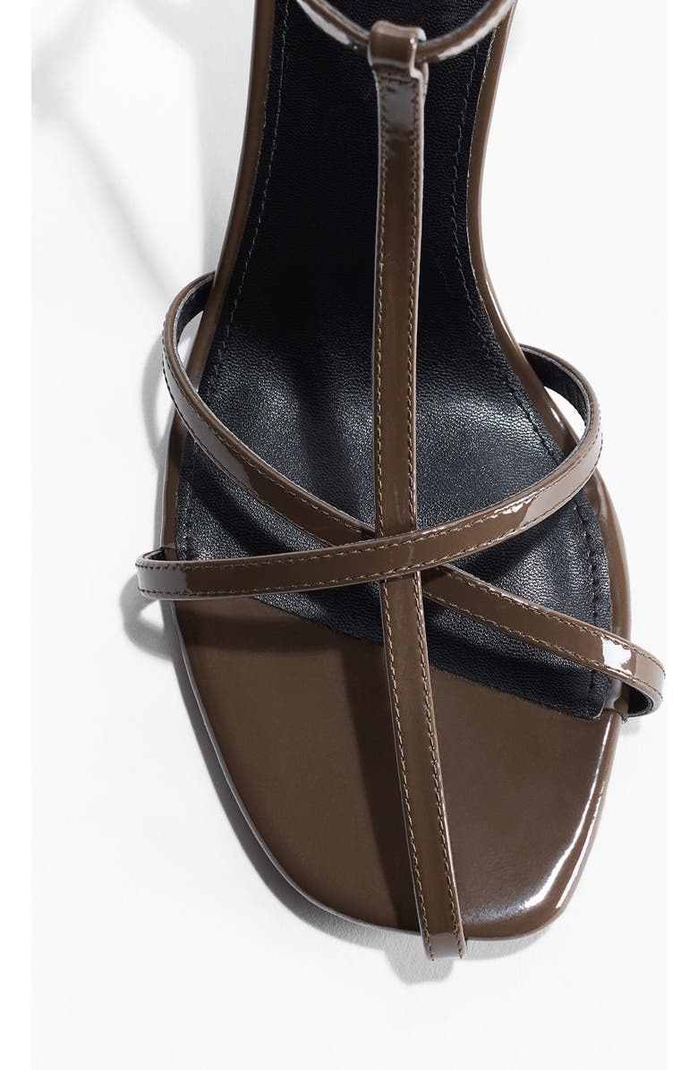 H&M Heeled strappy sandals, Alternate, color, Dark Khaki Green