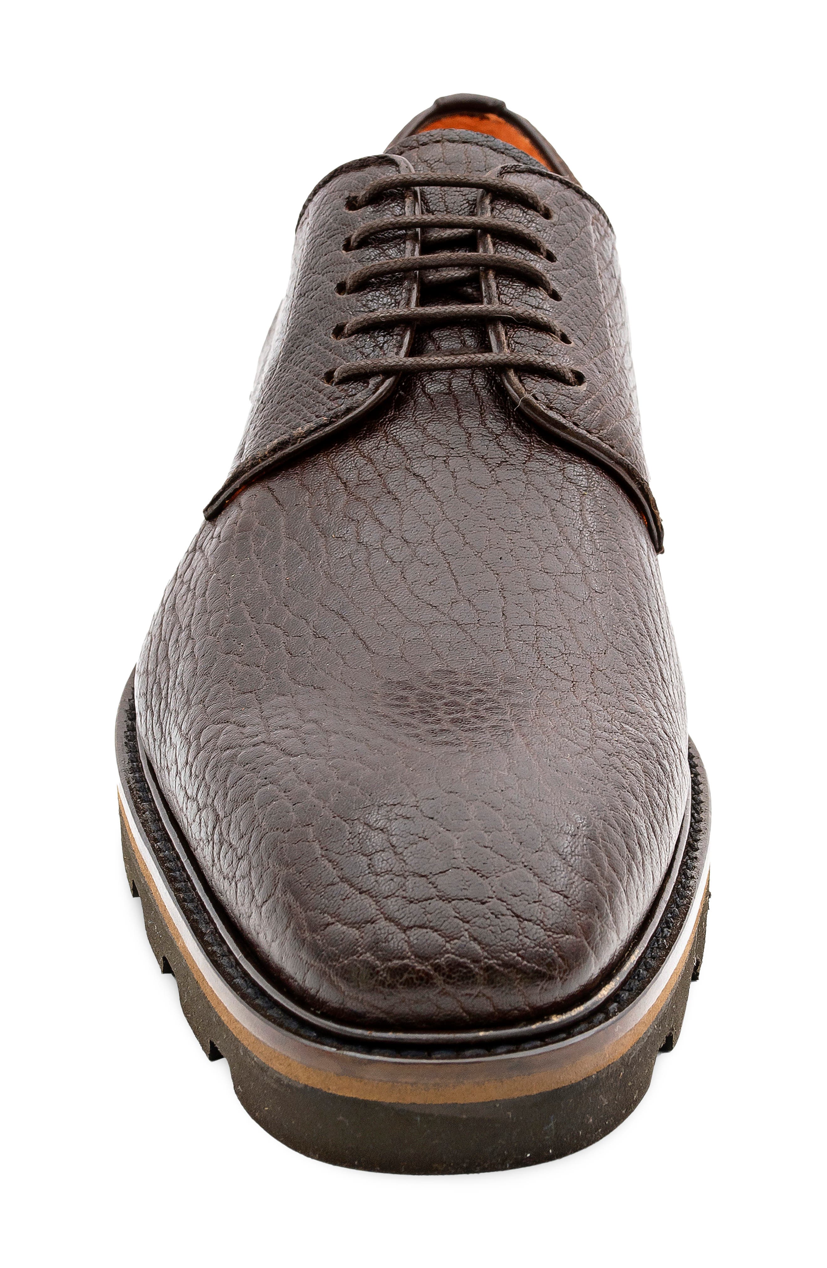Grained Leather Derby, Alternate, color, BROWN