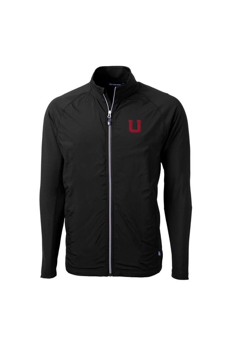 Cutter & Buck Men's Cutter & Buck Black Utah Utes Adapt Eco Knit Hybrid Recycled Full-Zip Jacket, Alternate, color, 