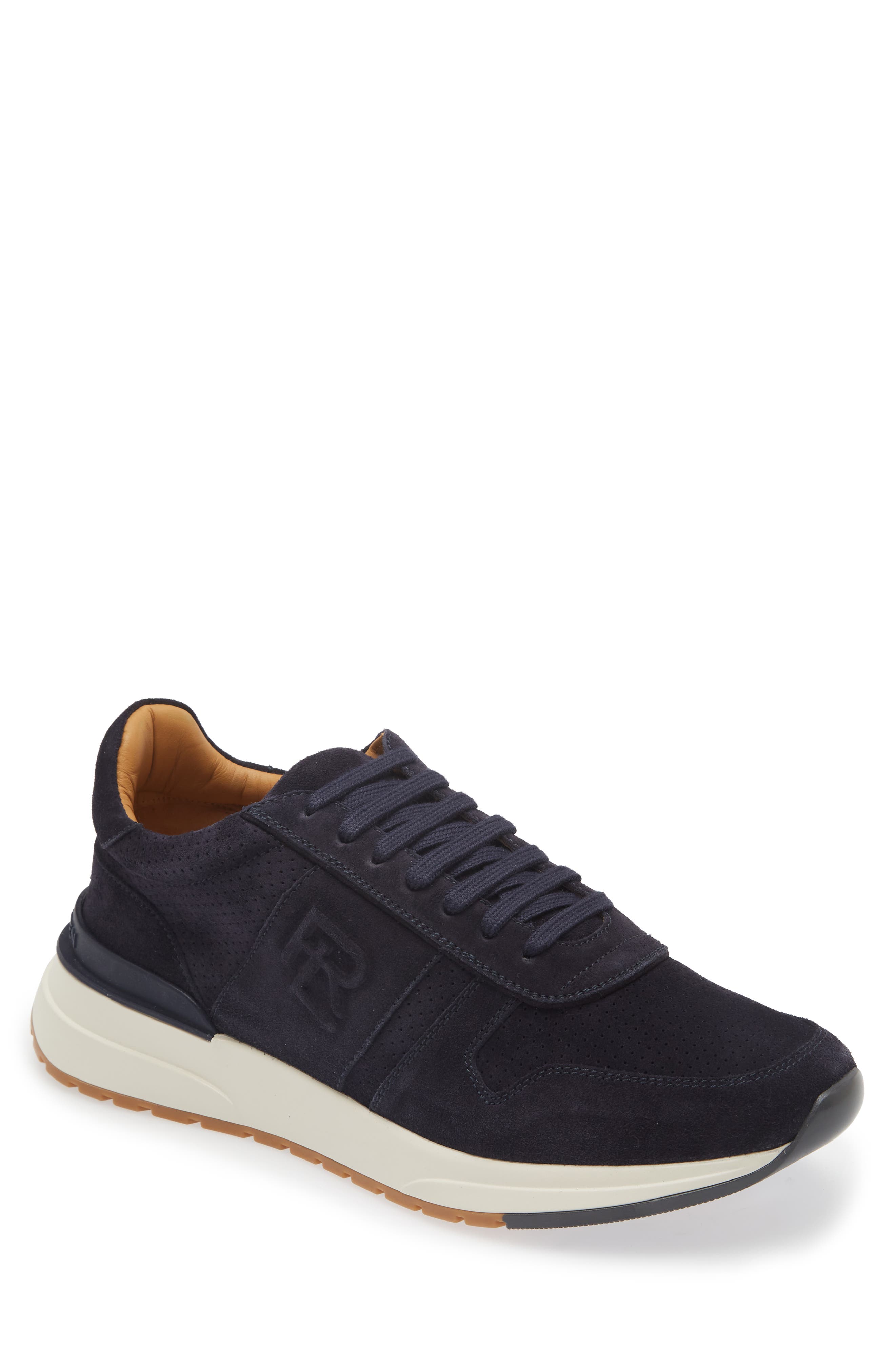Ralph Lauren Purple Label Ethan II Calfskin Suede Sneaker, Main, color, 