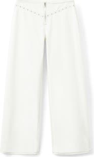 MANGO TEEN Stud Wide Leg Jeans