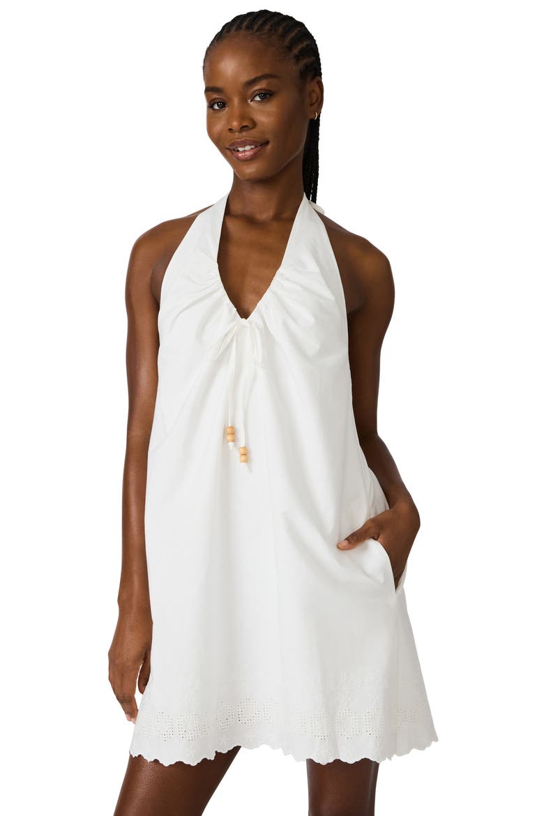 Adana Halter Poplin Minidress, Alternate, color, WHITE