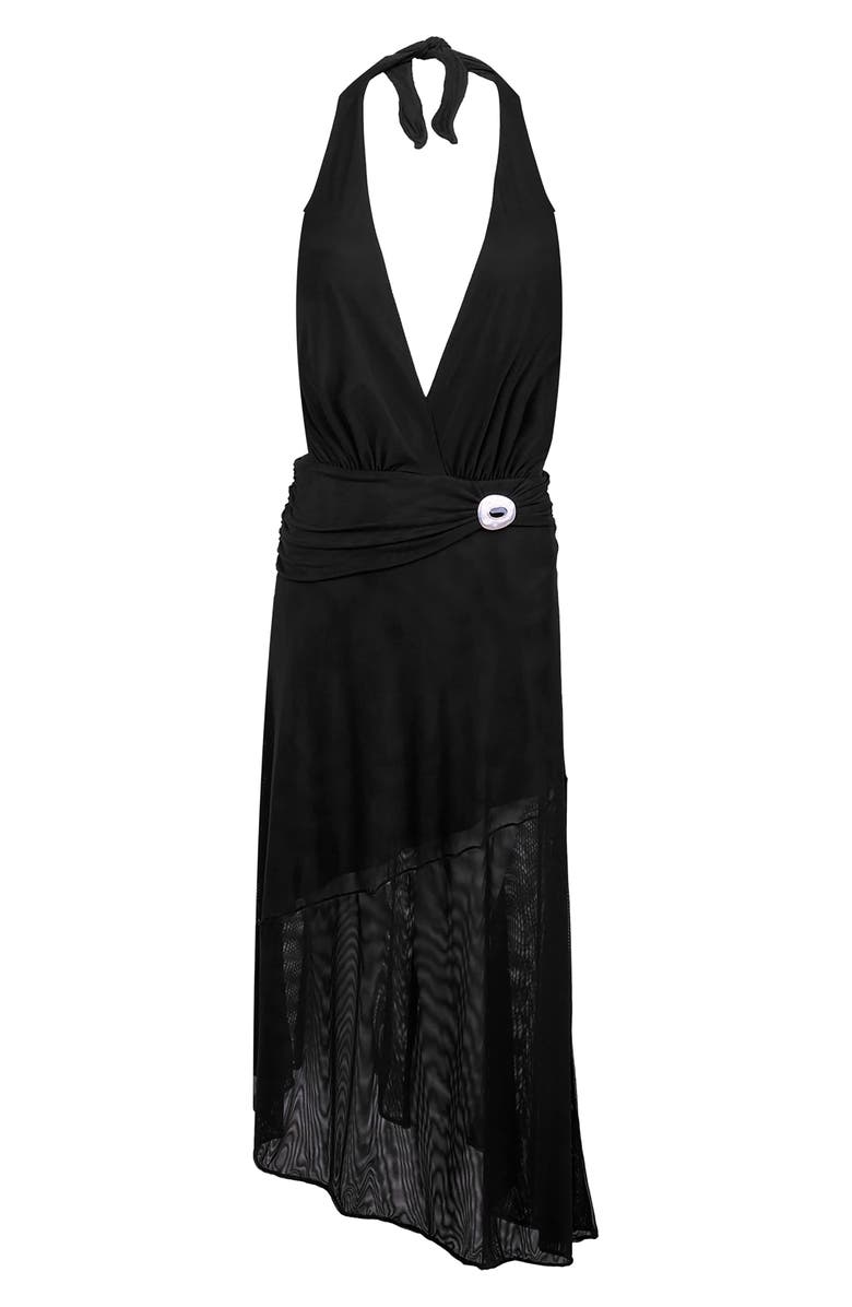 ViX Paula Hermanny Zita Halter Mesh Cover-Up Dress, Alternate, color,