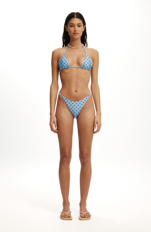 Body Micro String Thong Bikini Bottom In Blue