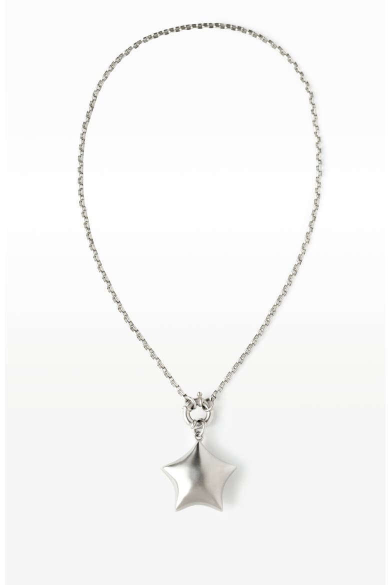 Puffed Star Necklace, Alternate, color, Silver