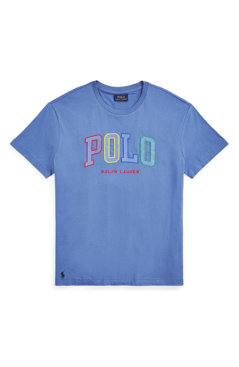 Polo Ralph Lauren Logo Cotton Jersey Graphic T-Shirt, Alternate, color, Nimes Blue