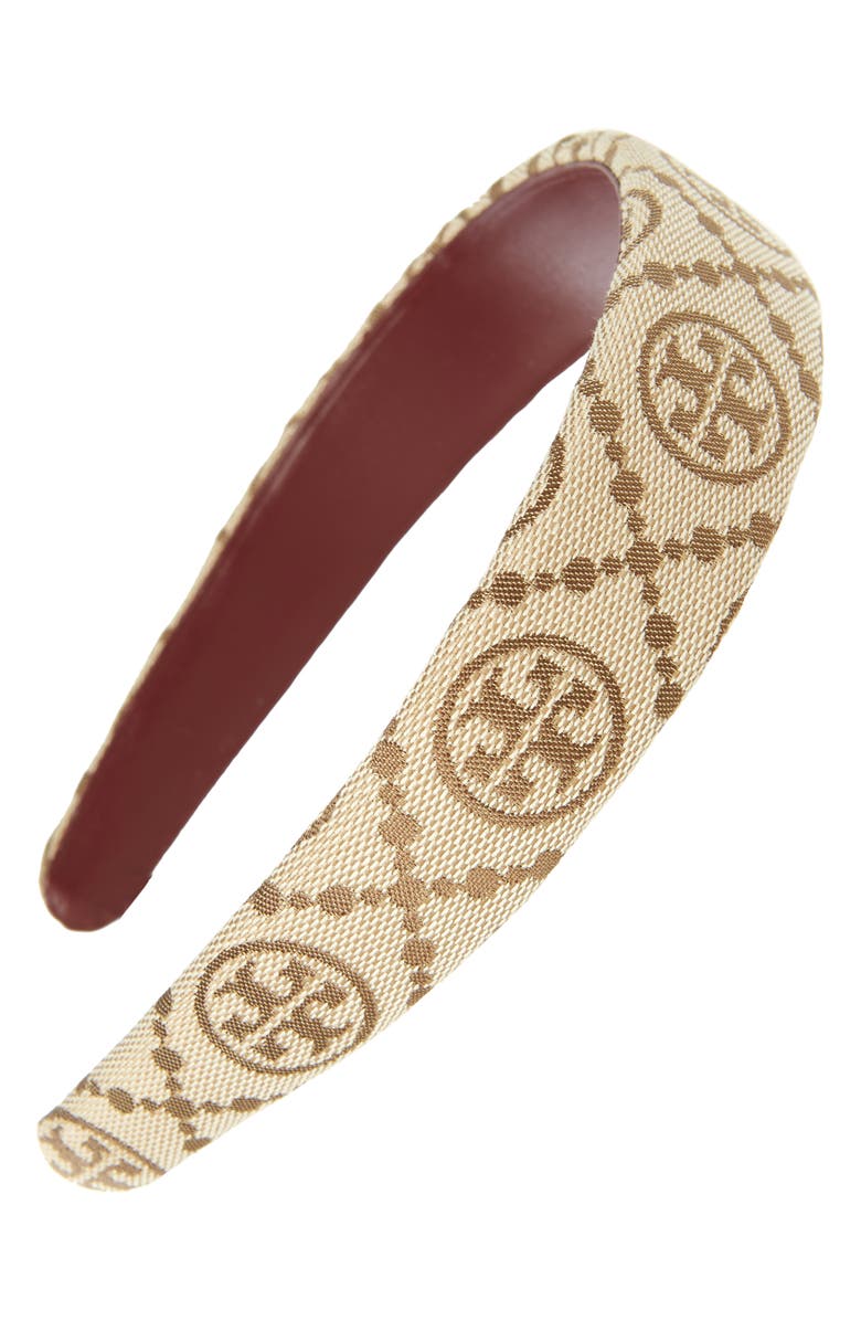 Tory Burch T Monogram Logo Headband, Main, color, 